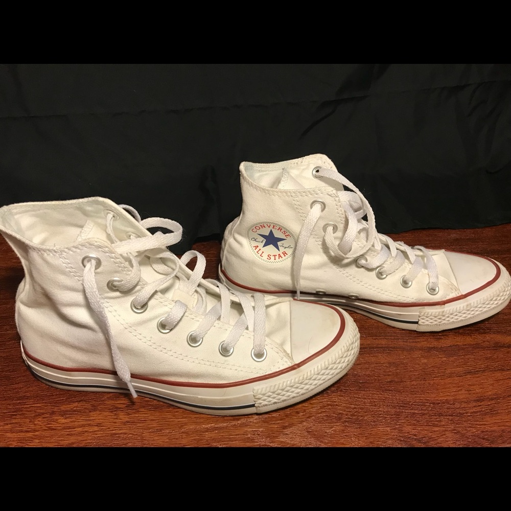 White high heels top converse